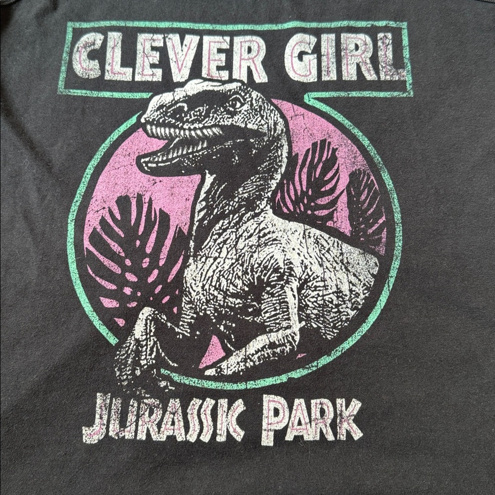 Jurassic World "Clever Girl" Graphic Tank Top Universal Studios Black Size M - Picture 2 of 7